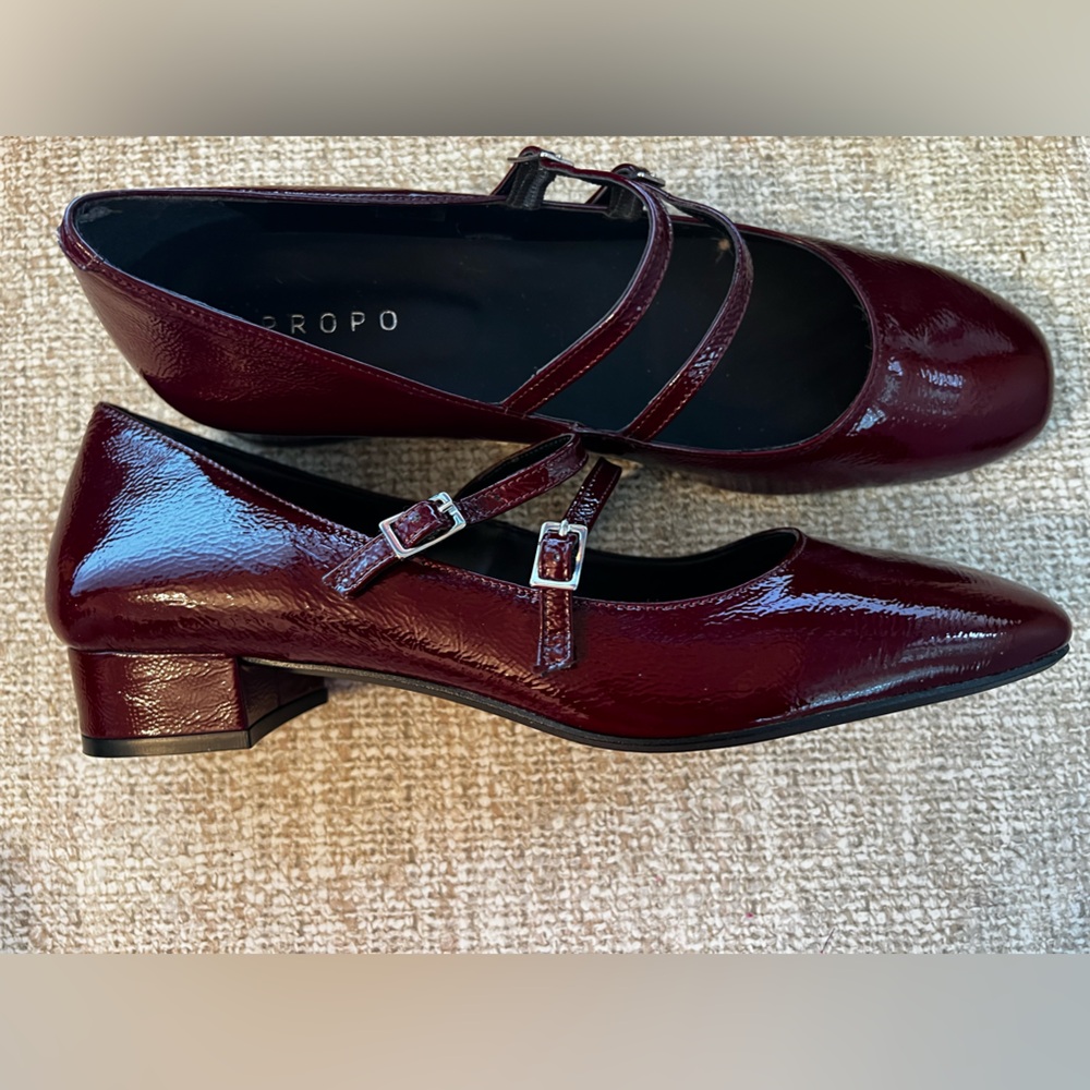 Burgundy Double Strap Women’s shoes